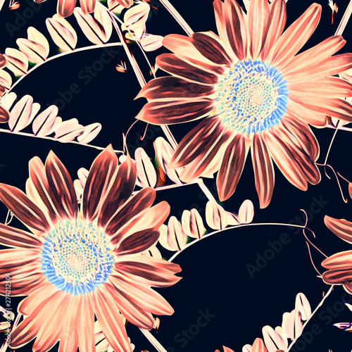 Chamomile seamless pattern.
