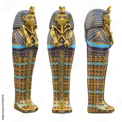 Fotografía Egyptian Pharaoh Mummy Coffin Isolated