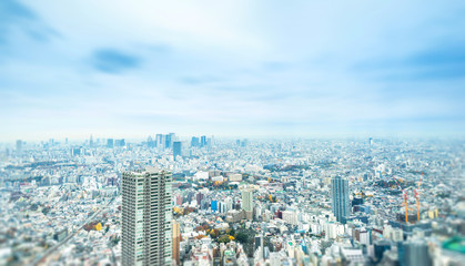 Sticker - city skyline aerial view of Ikebukuro in tokyo
