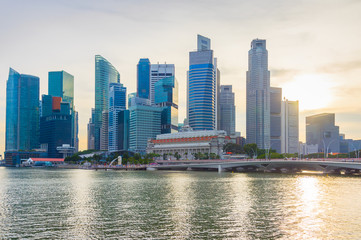 Sticker - Singapore Downtown financial business skyline