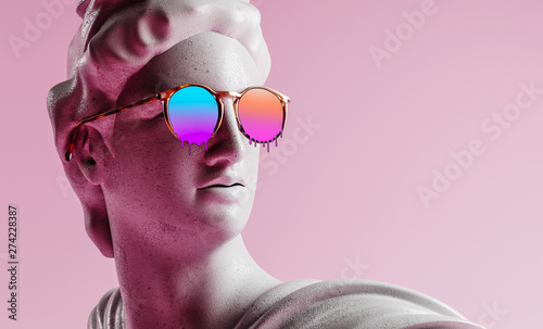 Fotografía Apollo style design background vaporwave concept. 3d Rendering.