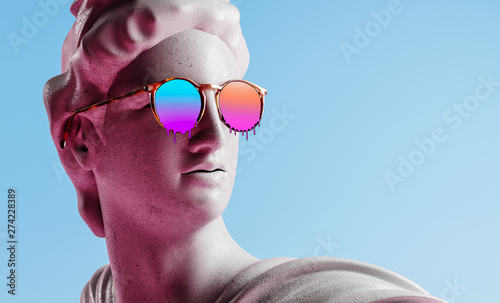 Cuadros en Lienzo Apollo style design background vaporwave concept. 3d Rendering.