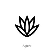Agave icon. Plant vector symbol. Linear style sign for mobile concept and web design. Cactus symbol illustration. Pixel vector graphics - Vector	