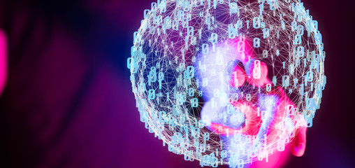 Digital Network and data concept
