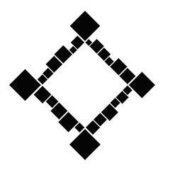 Aufkleber - Modern minimal square border element - geometrical vector graphic design with blank space in the middle