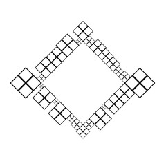Poster - Monochrome square badge frame - abstract geometrical modern vector graphic