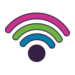 Sticker - wifi internet signal on white background