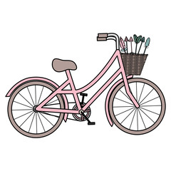 Poster - retro bicycle with basket and indian arrows