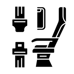 Wall Mural - Seat belt glyph icon