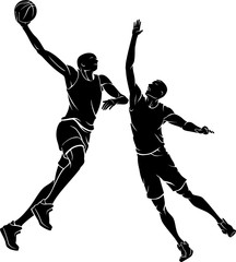 Wall Mural - Basketball Game Match, Isolated Vector