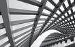 Abstract of metal structure,Steel architecture design,Black and white image of future building. 3D rendering 