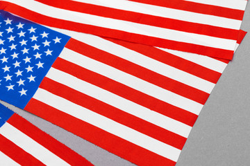 Wall Mural - American flag on grey background