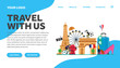 © rizalvector - travel to france paris creative illustration landing page template vector graphics ,travel to paris france flat style illustration vector,landing page template, for website template