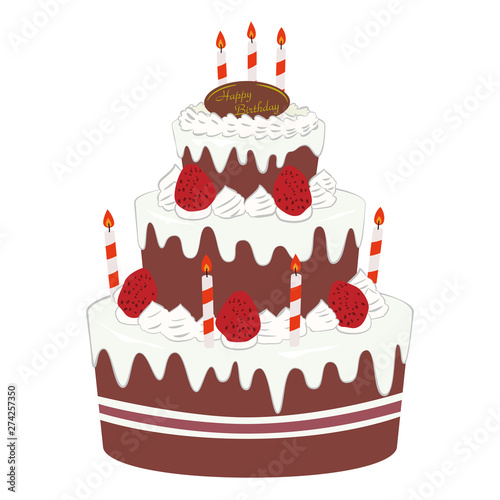 誕生日ケーキ イラスト Stock Vector Adobe Stock