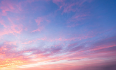 Wall Mural - beautiful sunset clouds in pink colors