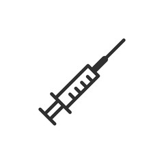Aufkleber - Syringe icon template black color editable. Injection symbol Flat vector sign isolated on white background. Simple vector illustration for graphic and web design.