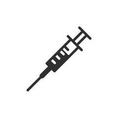 Aufkleber - Syringe icon template black color editable. Injection symbol Flat vector sign isolated on white background. Simple vector illustration for graphic and web design.