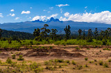 Fototapeta Sawanna - Panorama of Mount Kenya,