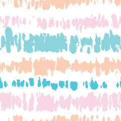 Wall Mural - Brihgt Pastel Colored Tie-Dye Shibori Stripes on White Background Vector Seamless Pattern