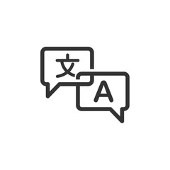 Poster - Language Translation icon template black color editable. Language Translation symbol Flat vector sign isolated on white background. Simple vector illustration for graphic and web design.