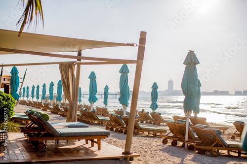 Coucher De Soleil Sur La Plage De Dubai Buy This Stock