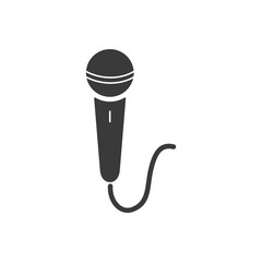 Aufkleber - Microphone icon template black color editable. Microphone symbol Flat vector sign isolated on white background. Simple vector illustration for graphic and web design.
