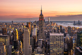 Fototapeta  - New York City midtown Manhattan skyline at sunset