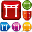 © rosendo - Set shiny icon series on buttons. Shintoism.