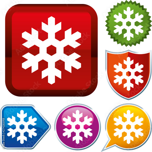 Set shiny icon series on buttons. Snowflake.