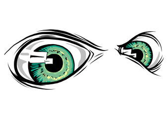 Sticker - a Creature Animal eyes. vector illustration design