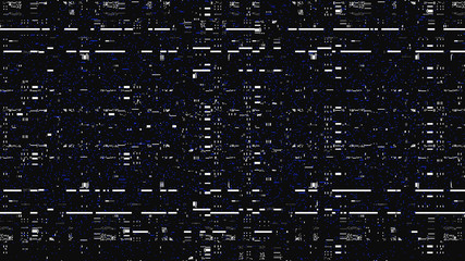 Fototapete - Glitch. Abstract shapes. Chaos. Pixel. Cyberpunk. Computer screen error. Digital design. Pixel noise. Virtual. TV signal fail. Futuristic. Glitch background.