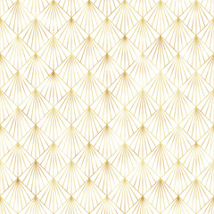 Art Deco Seamless Pattern - Repeating metallic pattern design with art deco motif