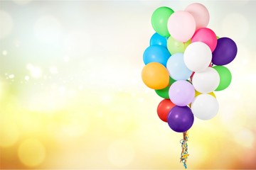 Wall Mural - Bunch of colorful balloons on background