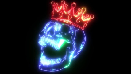 Poster - prince skull in crown laser animation