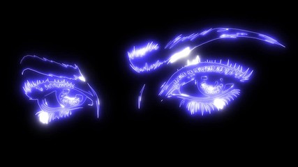 Sticker - Beautiful Women Eyes with make up laser animation