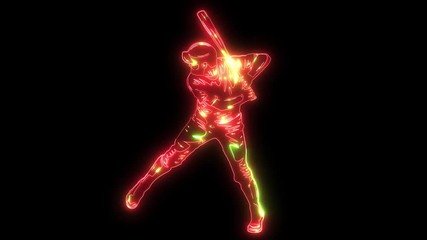 Sticker - Set of Baseball player silhouette video animation