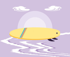 Poster - surfboard equipment sport in the beach