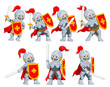 the collection of the knight with the different posing 