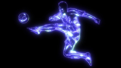 Wall Mural - Soccer player with a graphic trail video