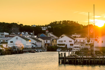 Wall Mural - Mackinac Island Harbor at sunset