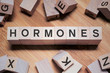 Hormones Word In Wooden Cube