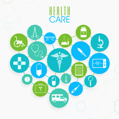 Sticker - Set of Health Care elements.