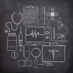 Wall Mural - Set of Medical elements.