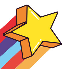 Sticker - star rainbow comic pop art on white background