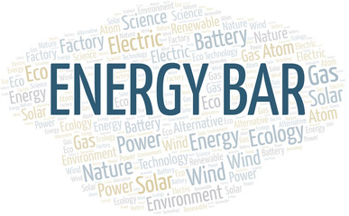 Energy Bar word cloud. Wordcloud made with text only.