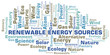 Renewable Energy Sources word cloud. Wordcloud made with text only.