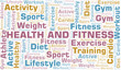 Health And Fitness word cloud. Wordcloud made with text only.