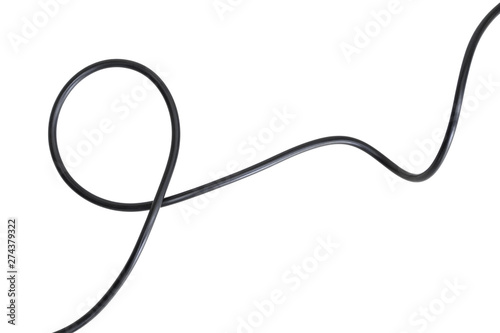 Cuadros en Lienzo black wire electric isolate on white back ground