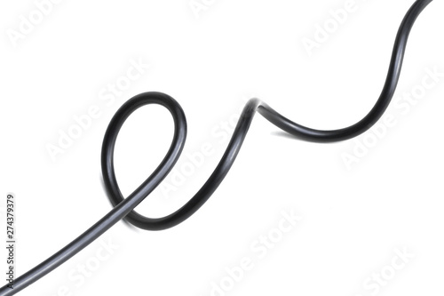 Fotomural black wire electric isolate on white back ground