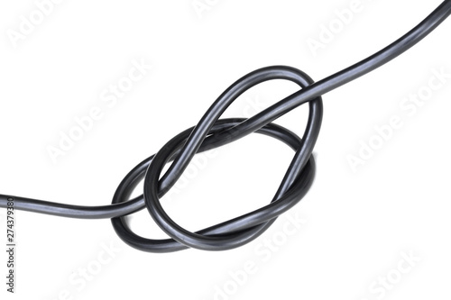 Cuadros en Lienzo black wire electric isolate on white back ground